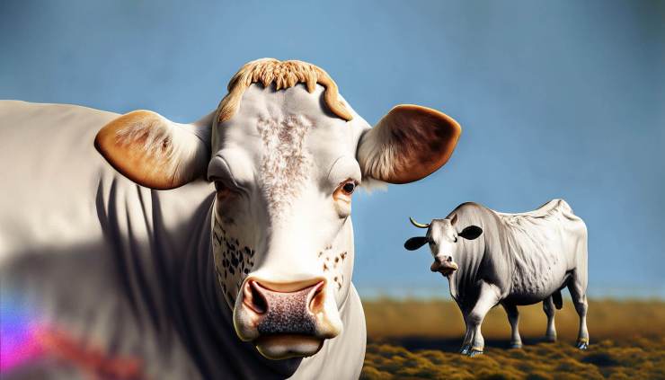 Image IA d'Adobe Firefly bêta.  Vaches dans le champ.  Pas pour un usage commercial.